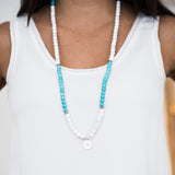 Turquoise howlite bracelet | Howlite Turquoise Bracelet | Turquoise Mala Beads