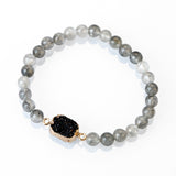 druzy fluorite bracelet| full moon druzy fluorite bracelet