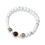 Labradorite and Onyx bracelet| onyx stone and howlite bracelet