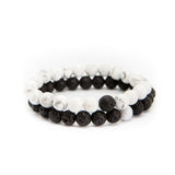 howlite fashion bracelet | howlite and lava stone bracelet