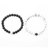 howlite fashion bracelet | howlite and lava stone bracelet