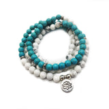 Turquoise howlite bracelet | Howlite Turquoise Bracelet | Turquoise Mala Beads