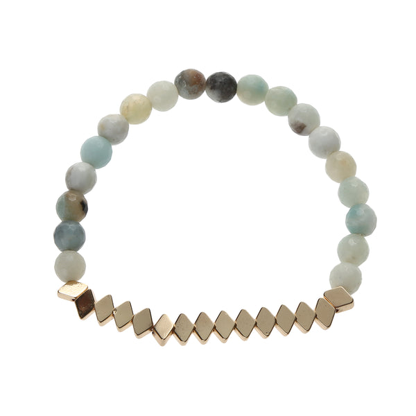 amazonite bead bracelet| amazonite and agate bracelet bead