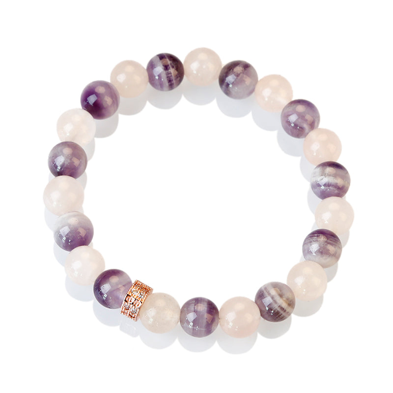 mother child amethyst bracelet| rose quartz and amethyst bracelet
