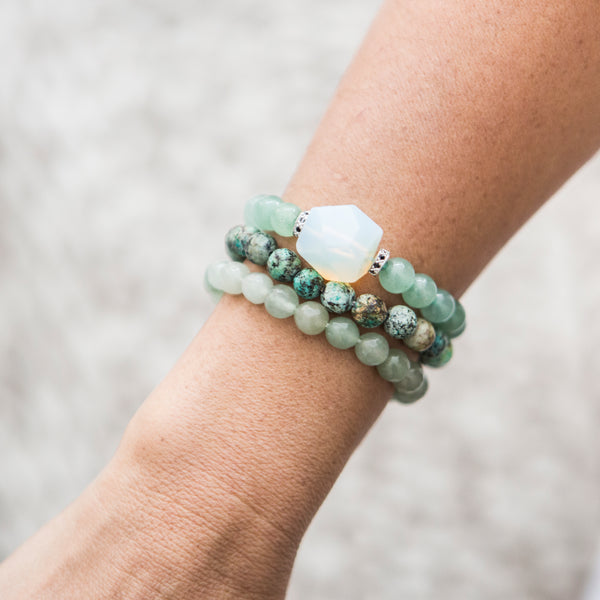 aventurine and amazonite bracelet| aventurine and opal bracelet