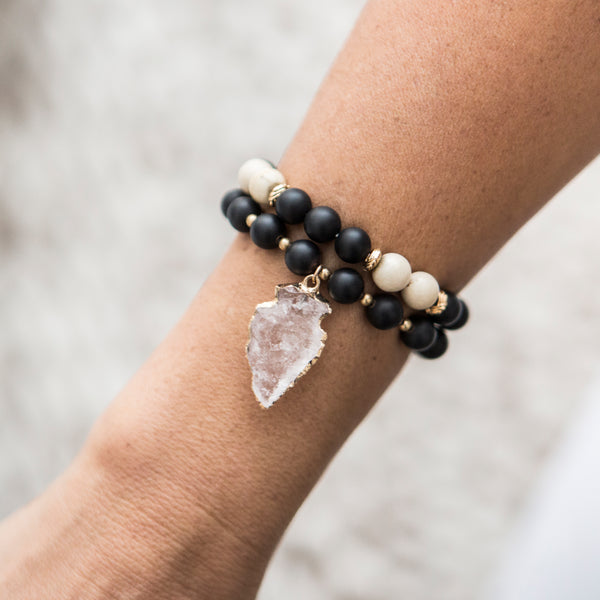 stone and crystal bracelets | crystal and stone stainless steel bracelet