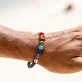 MEN LEATHER CHAKRA GEMSTONES AND MAGNETS |  LEATHER CHAKRA GEMSTONES AND MAGNETS