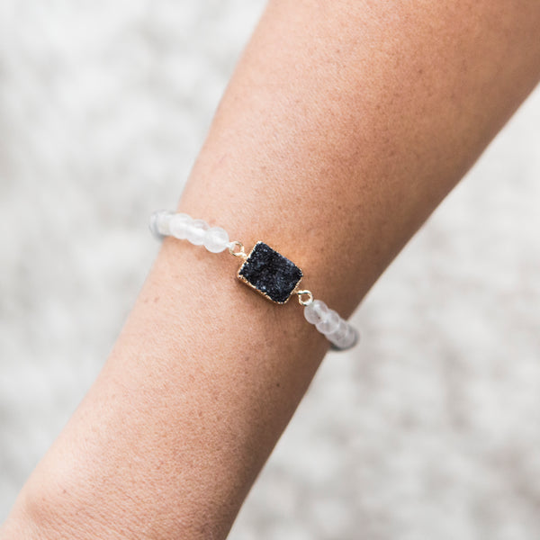 druzy fluorite bracelet| full moon druzy fluorite bracelet