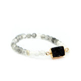 druzy fluorite bracelet| full moon druzy fluorite bracelet