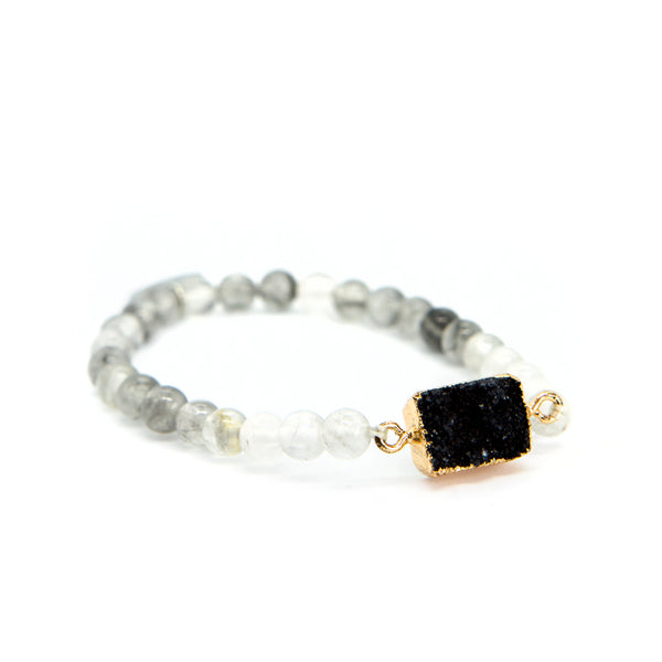 druzy fluorite bracelet| full moon druzy fluorite bracelet