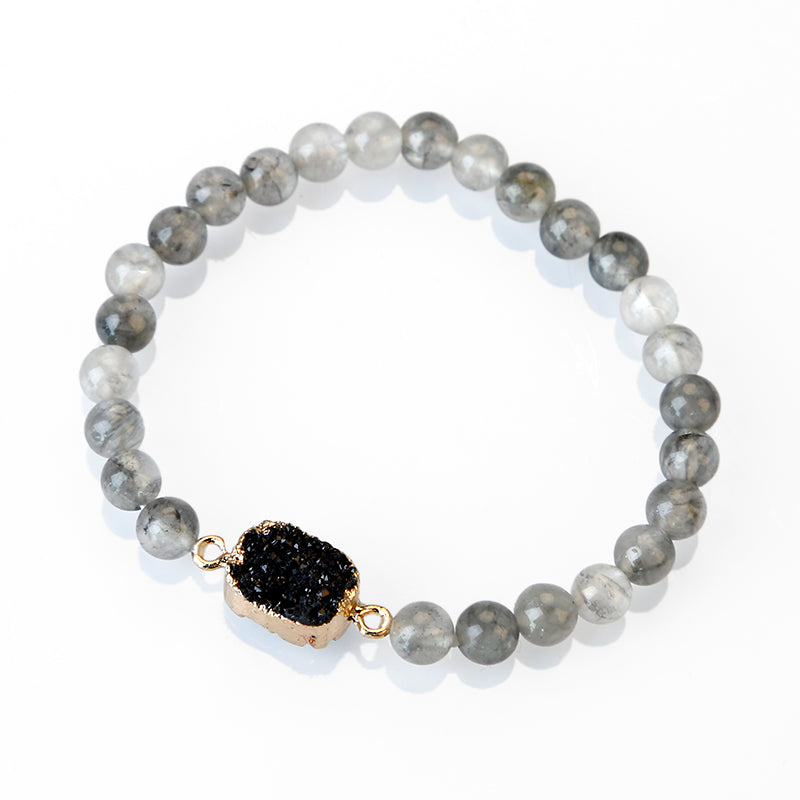 druzy fluorite bracelet| full moon druzy fluorite bracelet