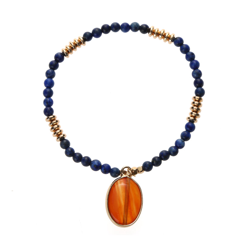 lapis lazuli and agate bracelet| lapis lazuli bracelet| 