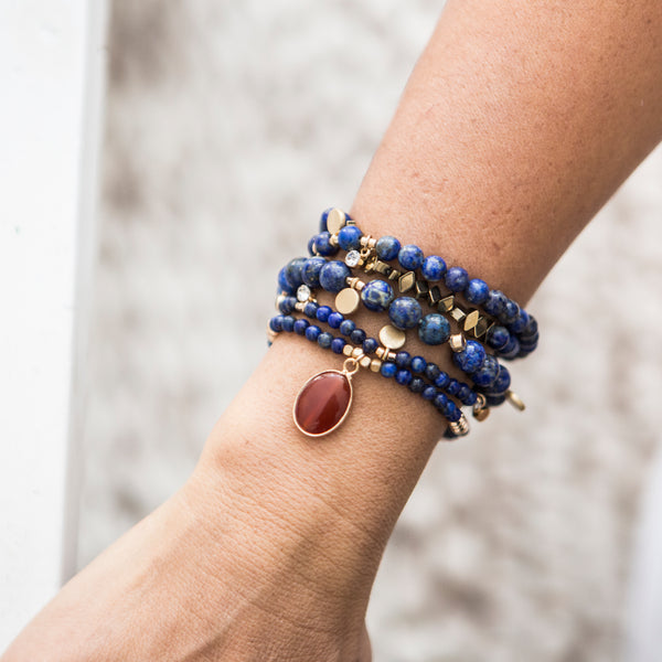 lapis lazuli and agate bracelet| lapis lazuli bracelet| 