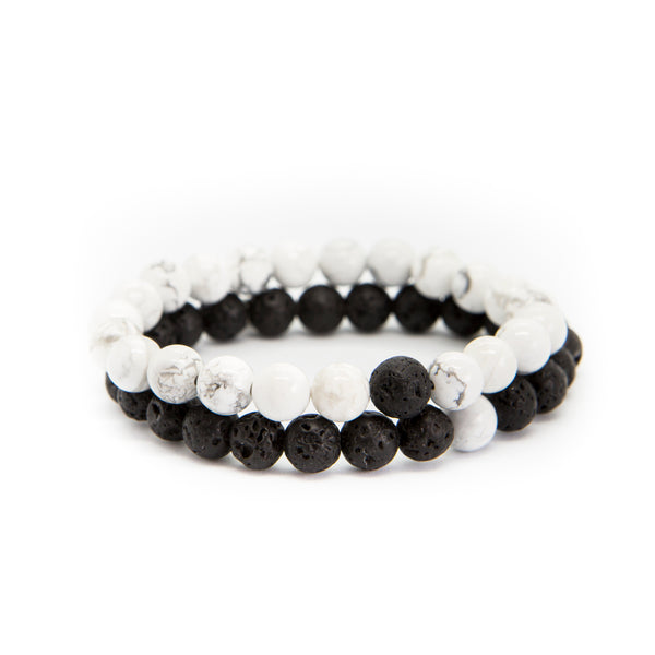 howlite fashion bracelet | howlite and lava stone bracelet