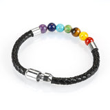 MEN LEATHER CHAKRA GEMSTONES AND MAGNETS |  LEATHER CHAKRA GEMSTONES AND MAGNETS